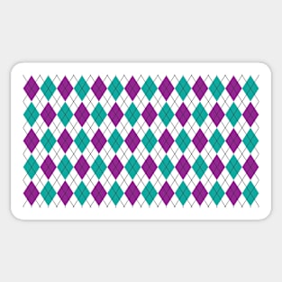 Purple and Teal Argyle Sticker